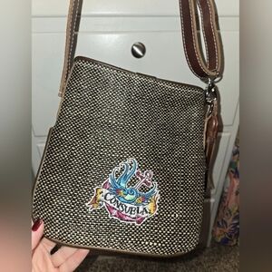 Consuela Shoulder Strap Leather & Material Handbag 👜